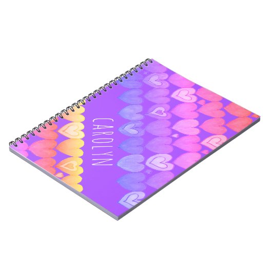 Boho hart patroon, gepersonaliseerd met jouw naam notitieboek (Linkerzijde)