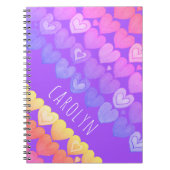 Boho hart patroon, gepersonaliseerd met jouw naam notitieboek (Voorkant)