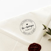 Boho hart ronde familienaam retouradres rubberstempel