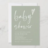 Boho hart salie groen Baby shower Kaart (Voorkant)