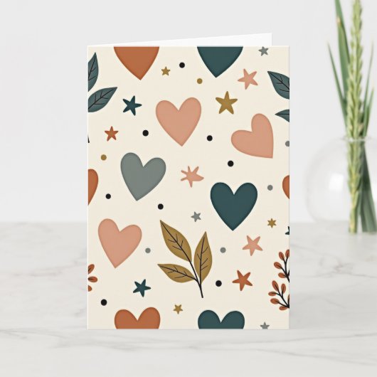 Boho Harten En Sterren Liefdeskaart Kaart (Voorkant)