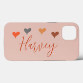 Boho harten met naam op maat Case-Mate iPhone case (Achterkant (horizontaal))