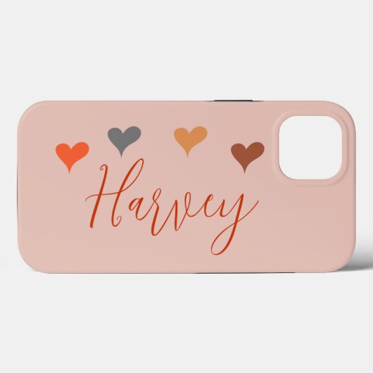 Boho harten met naam op maat Case-Mate iPhone case (Achterkant (horizontaal))