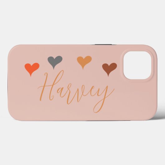 Boho harten met naam op maat Case-Mate iPhone case (Achterkant (horizontaal))