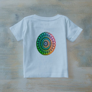 Boho Harten met Regenboog Kleuren Mandala Baby T-s