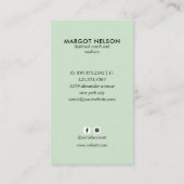 Boho Healing Hand Celestial Moon Tarot GREEN Visitekaartje (Achterkant)