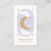 Boho Healing Hand Celestial Moon Tarot Paarse Visitekaartje (Voorkant)