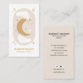 Boho Healing Hand Celestial Moon Tarot Paarse Visitekaartje (Voorkant / Achterkant)