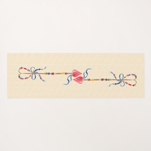 Boho Heart Arrows Yogamat (Achterkant (horizontaal))