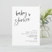 Boho Heart Baby shower Party Invitation E100 Kaart (Staand voorkant)