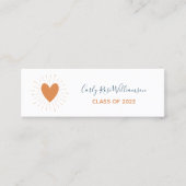 Boho Heart Cute Girly Afstuderen Name Calling Card Contactkaartje (Voorkant)