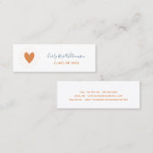 Boho Heart Cute Girly Afstuderen Name Calling Card Contactkaartje (Voorkant / Achterkant)