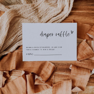 Boho Heart Diaper Raffle Baby shower Game E100 Notitiekaartje