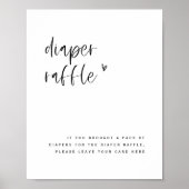 Boho Heart Diaper Raffle Baby shower Sign E100 Poster (Voorkant)