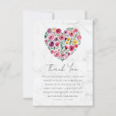 Boho Heart Floral Sympathy begrafenis Bedankkaart (Voorkant)