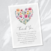 Boho Heart Floral Sympathy begrafenis Bedankkaart