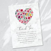 Boho Heart Floral Sympathy begrafenis Bedankkaart