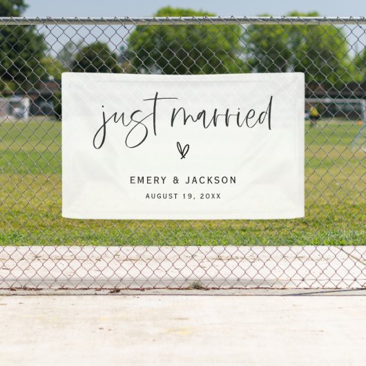 Boho Heart, gewoon gehuwd met autobanner, gebarent Spandoek (Insitu)