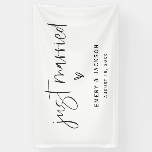 Boho Heart, gewoon gehuwd met autobanner, gebarent Spandoek (Verticaal)