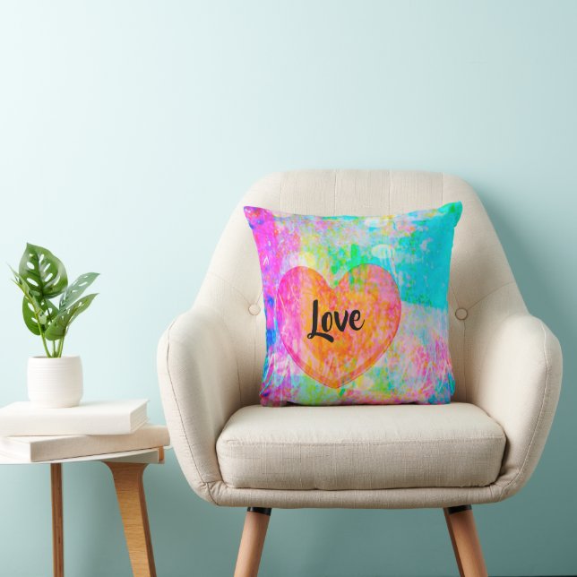 Boho Heart Love Collage Kussen (Stoel)