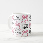 Boho Heart Quote Cup, een geschenk voor positieve  Koffiemok (Voorkant links)
