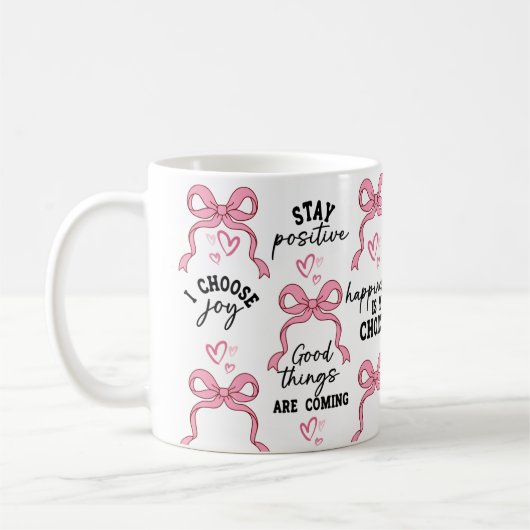 Boho Heart Quote Cup, een geschenk voor positieve  Koffiemok (Links)