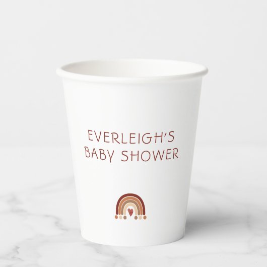 Boho Heart Rainbow-Baby shower Papieren Bekers (Voorkant)