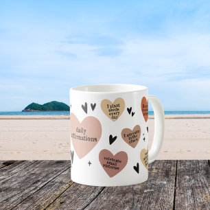 Boho Heart Teacher Gift Affirmatie en dankbaarheid Koffiemok