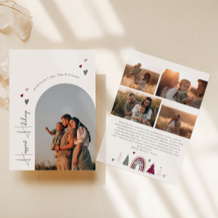 Boho Hearts Arch Happiest Feestdagen Vijf foto's Feestdagenkaart