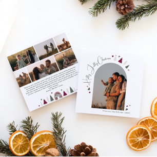 Boho Hearts Arch Holly Jolly Christmas Seven Foto Feestdagenkaart