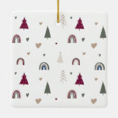 Boho Hearts Arch vrolijk en getrouwd met Kerstmis Keramisch Ornament (Achterkant)