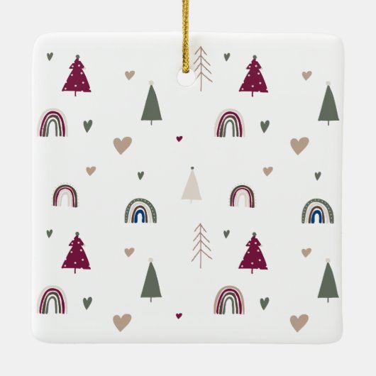 Boho Hearts Arch vrolijk en getrouwd met Kerstmis Keramisch Ornament (Achterkant)