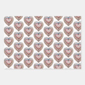 Boho Hearts & Bird Wrapping Paper Set van 3 (Voorkant 2)