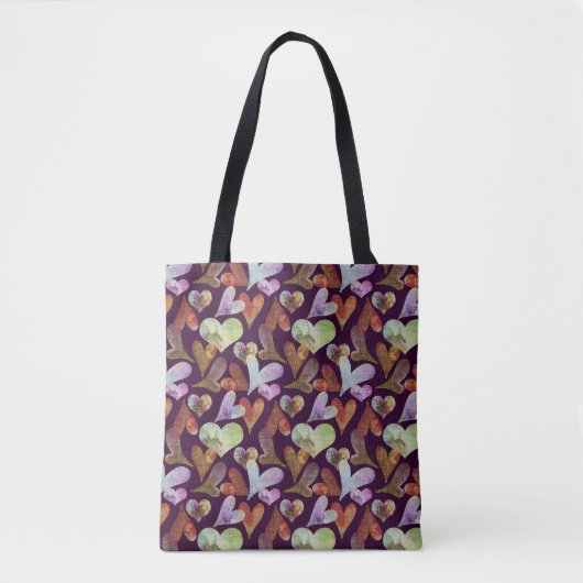 Boho Hearts Canvas tas | Oorspronkelijke kunst van (Voorkant)