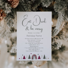 Boho Hearts Eet Drink en Wees vrolijk Holiday Part Kaart