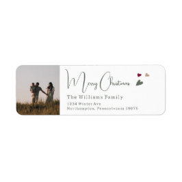 Boho Hearts Foto Vrolijk Kerstfeest Retouradres Etiket