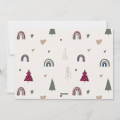 Boho Hearts Happy Green Drie Foto Kerstmis Feestdagenkaart (Achterkant)