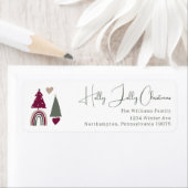 Boho Hearts Holly Jolly Christmas Retouradres Etiket (Insitu)