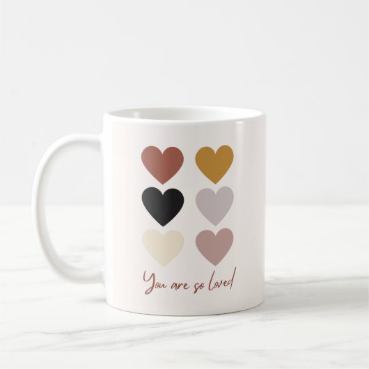 Boho Hearts houden van positieve quote je bent zo  Koffiemok (Links)
