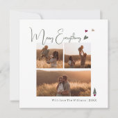 Boho Hearts Merry Everything Zes Foto's Kerstmis Feestdagenkaart (Voorkant)