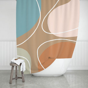 Boho Hedendaagse Abstracte omgeving Douchegordijn