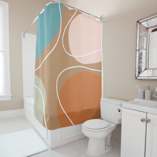 Boho Hedendaagse Abstracte omgeving Douchegordijn (In situ)