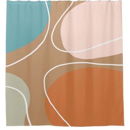 Boho Hedendaagse Abstracte omgeving Douchegordijn (Voorkant)