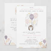 Boho Hedgehog op spelden en naalden Baby shower Kaart (Voorkant / Achterkant)