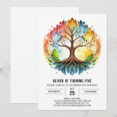 Boho heilige boom verjaardag kaart (Voorkant / Achterkant)