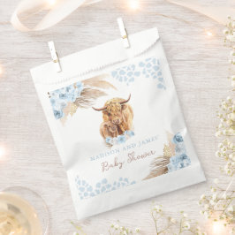 Boho Heilige Koe Blue Pampas Grass Boy Baby shower Bedankzakje