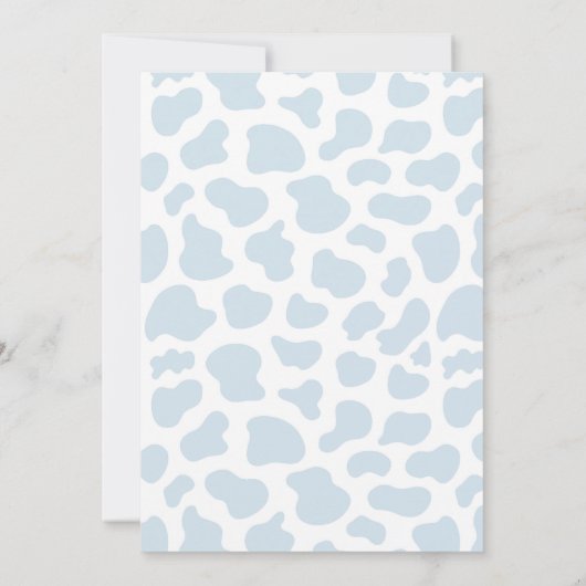 Boho Heilige Koe Blue Pampas Grass Boy Baby shower Kaart (Achterkant)