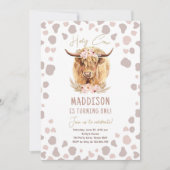 Boho Heilige Koe Hoogland Pampas 1e verjaardag Kaart (Voorkant)