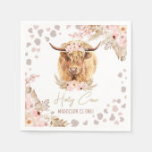 Boho Heilige Koe Hoogland Pampas 1e verjaardag Servet (Voorkant)