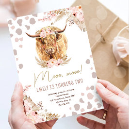 Boho Heilige Koe Hoogland Pampas Boerderij Girl Bi Kaart